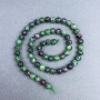 Zoisite Beads natural stone faceted ball, 6.5 mm dia. on thread, length 39 cm+