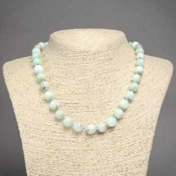 Larimar Beads Necklace with Smooth Round Beads, 10mm diameter ±, length 45cm ±