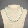 Larimar Beads Necklace with Smooth Round Beads, 10mm diameter ±, length 45cm ±
