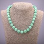 Natural Jade Necklace from Burmese Jadeite, smooth bead sphere Ø 12(±)mm, length 45cm