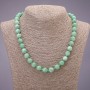 Natural stone necklace Burmese Jadeite smooth round beads, diameter 10±mm, length 45cm