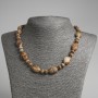 Landscape Jasper Bead Necklace Flat Oval 13×18mm±, Rondelle 9×5mm±, 45cm± length