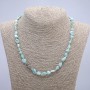 Larimar gemstone necklace, tumbled, diameter 6×10mm, length 45cm +