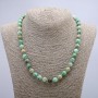 Natural amazonite necklace, smooth round beads 8mm diameter, 46cm length +