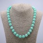 Jadeite Bead Necklace in natural jadeite, smooth round beads, 12mm ±, length 46cm+