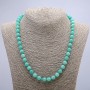 Necklace made of natural Jadeite smooth beads, diameter 8(±)mm, length 46cm+