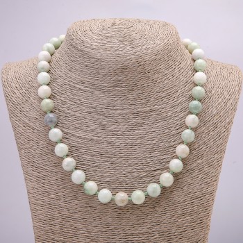Larimar Natural Stone Necklace, smooth bead, 10mm diameter, 45cm length +