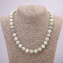 Larimar Natural Stone Necklace, smooth bead, 10mm diameter, 45cm length +