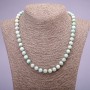 Larimar Beads Necklace with Natural Stone, smooth round beads 8(±)mm diameter, 45cm length