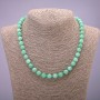 Jadeite Bead Necklace Made of Burmese Jadeite, Smooth Round Beads, 8mm (±), Length 45cm