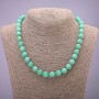Jadeite Beads necklace with Burmese Jadeite smooth round beads, diameter 10(±)mm, length 45cm