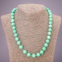 Amazonite Necklace (bead) smooth sphere, diameter 10(±)mm, length 48cm