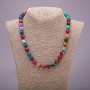 Agate Bead Necklace Assorted Colours smooth round beads, diameter 10(±)mm, length 48cm