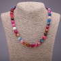 Necklace of natural stone Agate Assorted colours faceted beads, diameter 10(+-)mm, length 48cm