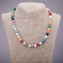 Assorted Necklace (single) faceted bead, 8mm diameter, 45cm length