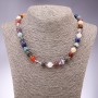 Necklace of natural stones assortment smooth beads, diameter mm, length 45 cm