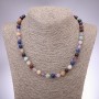 Necklace made of natural stone assortment smooth beads, diameter 8mm, length 48cm