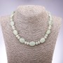 Necklace of natural stone Nephrite flat oval, diameter 13x18mm barrel, diameter 9x6mm, length 45cm