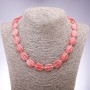 Chalcedony Necklace Flat Oval Beads, Ø 13×18 mm, length 45 cm