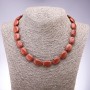 Necklace made from natural aventurine (synthetic) "Golden Sand" flat oval, 13x18mm diameter, length 45cm