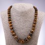 Necklace made of natural tiger's eye rondelle beads, 10x6mm-19x14mm, length 45cm