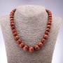 Necklace made of Aventurine (synthetic) "Golden Sand" rondelle increasing in size, diameter 10x6mm-19x14mm, length 45cm