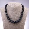 Necklace of Aventurine Stone (synthetic) "Blue Sand of Cairo Night" rondelle, enlargeable diameter 10×6mm-19×14mm, length 45cm