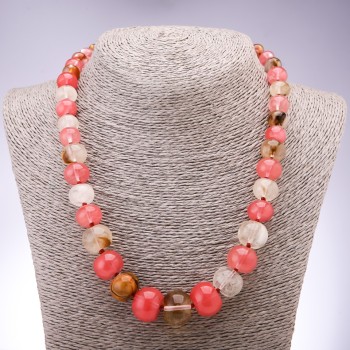 Chalcedony Beads Necklace – rondelle beads on a long length, diameter 10x6mm-19x14mm, length 45cm