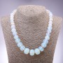 Moonstone Opalite Rondelle Necklace (Synthetic) Enlarged Size, 10×6mm-19×14mm, 51cm