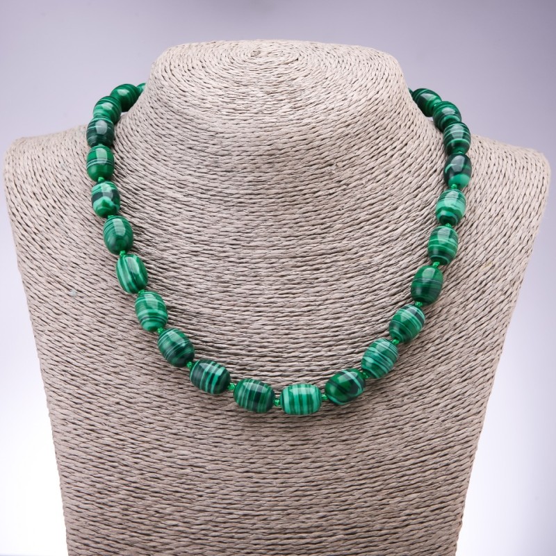 Malachite Beads (natural), diameter 10×14mm +-, length 45cm+-