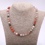 Necklace of natural stone assortment, smooth beads 8mm diameter, length 45cm