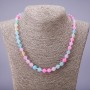 Necklace of natural toned stone, smooth beads, 8mm diameter, 48cm length