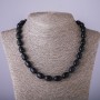 Necklace of Adventurine "Blue Sand" Cairo Night "Barrel" shape, diameter 10x14mm, length 47cm