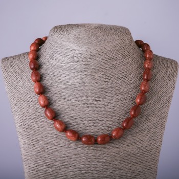 Adventurine Necklace "Golden Sand" "Barrel" beads, diameter 10x14mm, length 47cm