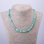 Amazonite Bead Necklace, faceted, diameter 5-7mm, length 47cm