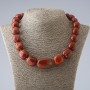 Clearance. Natural Stone Necklace Red Jasper Large Graduated Tumbled Stones, diameter 12-21mm, length 49cm