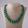 Caesar Cleopatra Malachite (raw) chain 12×25 mm and bead 10mm L50cm