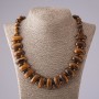 Necklace Cleopatra Tiger's Eye 12×25 mm links and 10 mm bead, L50 cm