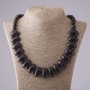 Necklace Cleopatra Aventurine "Blue Sand of Cairo Night" link 12×25 mm and bead 10mm L50cm