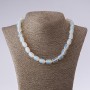 Moonstone Necklace "Cylinder Barrel", length 45cm, diameter 10x14mm