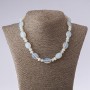 Moonstone Necklace oval and "disc", length 45cm, diameter 13x18mm 8mm