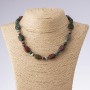 Necklace made of multicoloured jasper oval and "bead-shaped" elements, length 45cm, pendant 13×18mm and 8mm