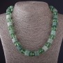 Necklace Hexagon Nephrite Stone "Czech Crystal" L48- cm, diameter 13mm