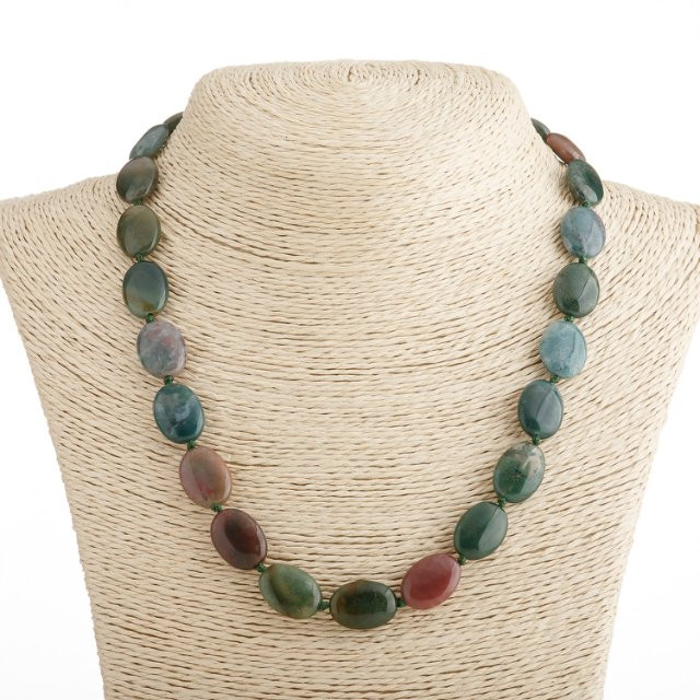 Jasper Necklace 13x18cm Flat Oval, length 47cm± with clasp