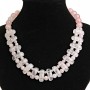 CLEARANCE Cleopatra Necklace Pink Quartz 25×12mm and 12 mm beads, length 47cm