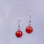Earrings Red Jasper (single) smooth bead, diameter 12mm, length 3cm