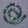 Zoisite Beads natural stone smooth sphere, diameter 10.5 mm± on thread, length 39cm+