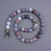 Botswana Agate Beads Natural Stone Smooth Round, 10.5 mm dia ± on thread, length 39cm+
