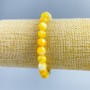 Bracelet, Yellow Mother-of-Pearl, Smooth Bead, 8mm diameter ±, length 18cm (stretch)