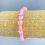 Bracelet Pearlescent Pearl pink faceted beads, diameter 8x6mm±, length 18cm (stretch)